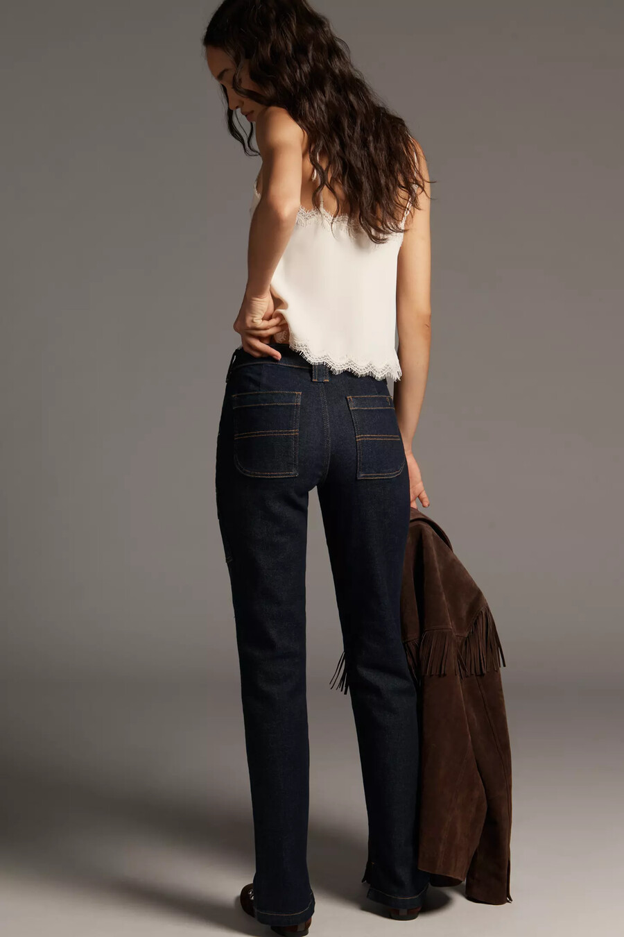 pilcro dylan mid-rise puddle straight-leg jeans
