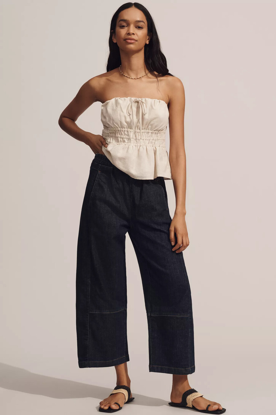 die izzie relaxed pull-on barrel jeans von pilcro