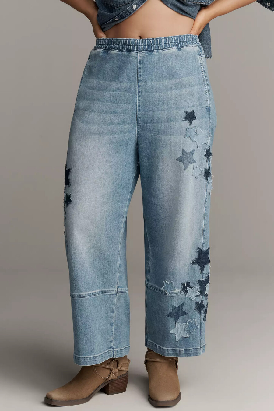 die izzie relaxed pull-on barrel jeans von pilcro