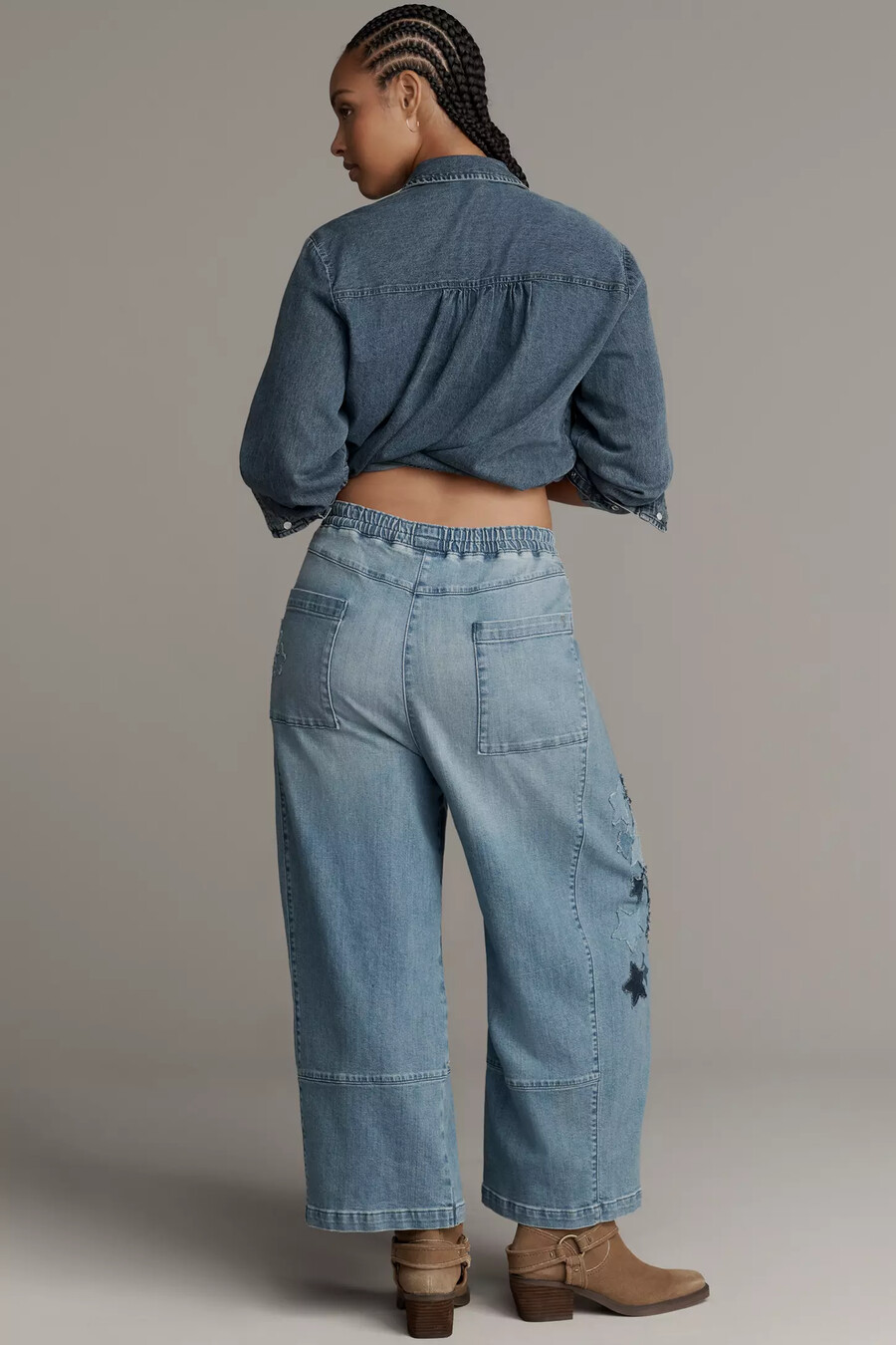 die izzie relaxed pull-on barrel jeans von pilcro