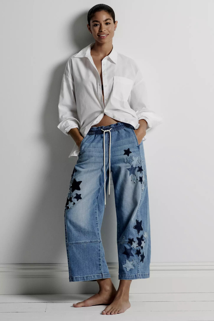 die izzie relaxed pull-on barrel jeans von pilcro
