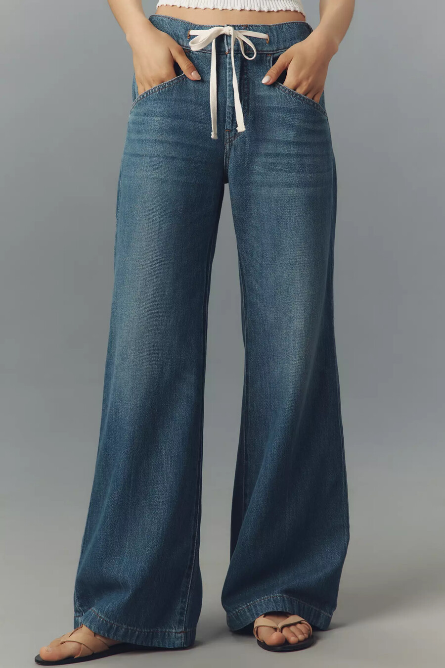 pilcro high-rise pull-on flare jeans
