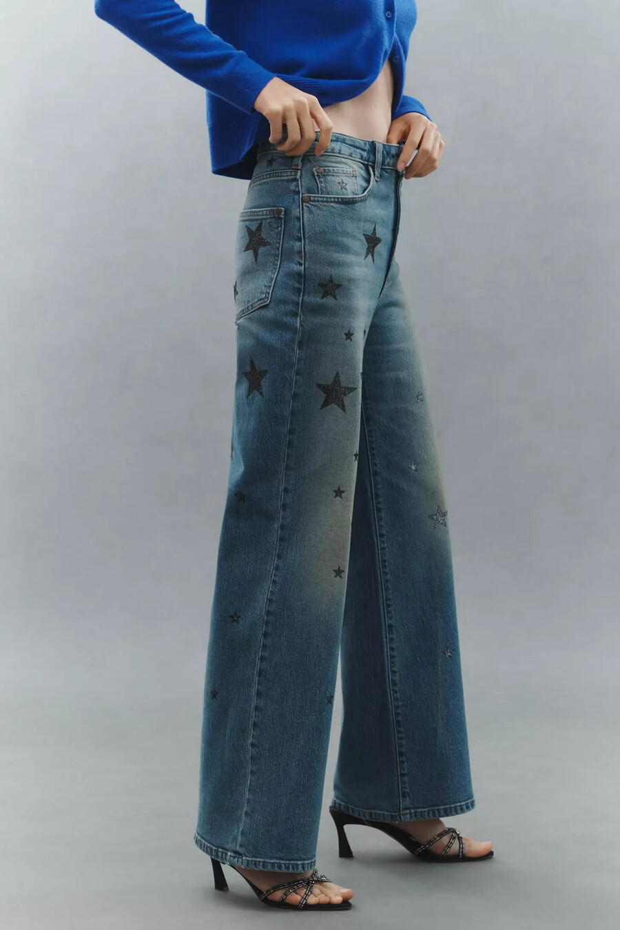 die austyn high-rise cuffed wide-leg jeans von pilcro