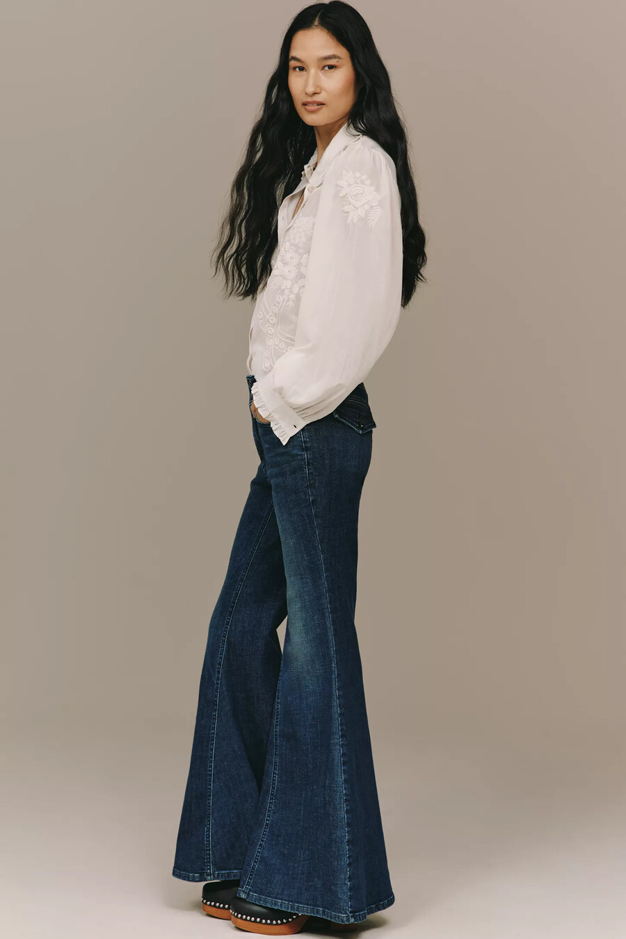 pilcro brigitte high-rise flared jeans