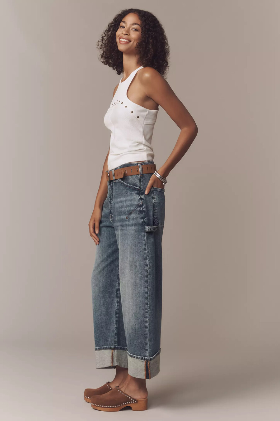 die kayden high-rise barrel jeans von pilcro