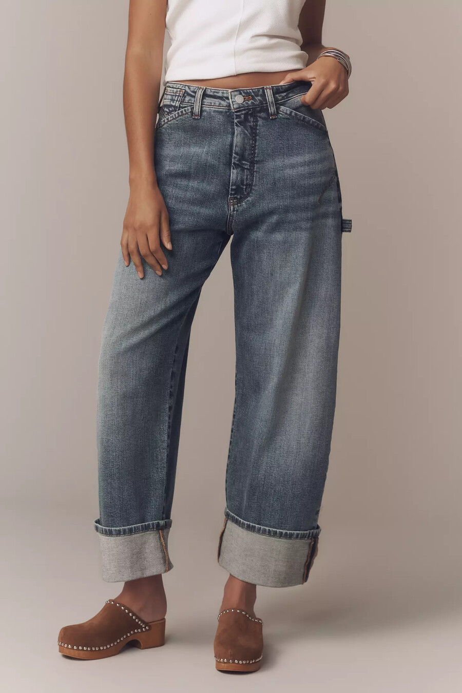 die kayden high-rise barrel jeans von pilcro
