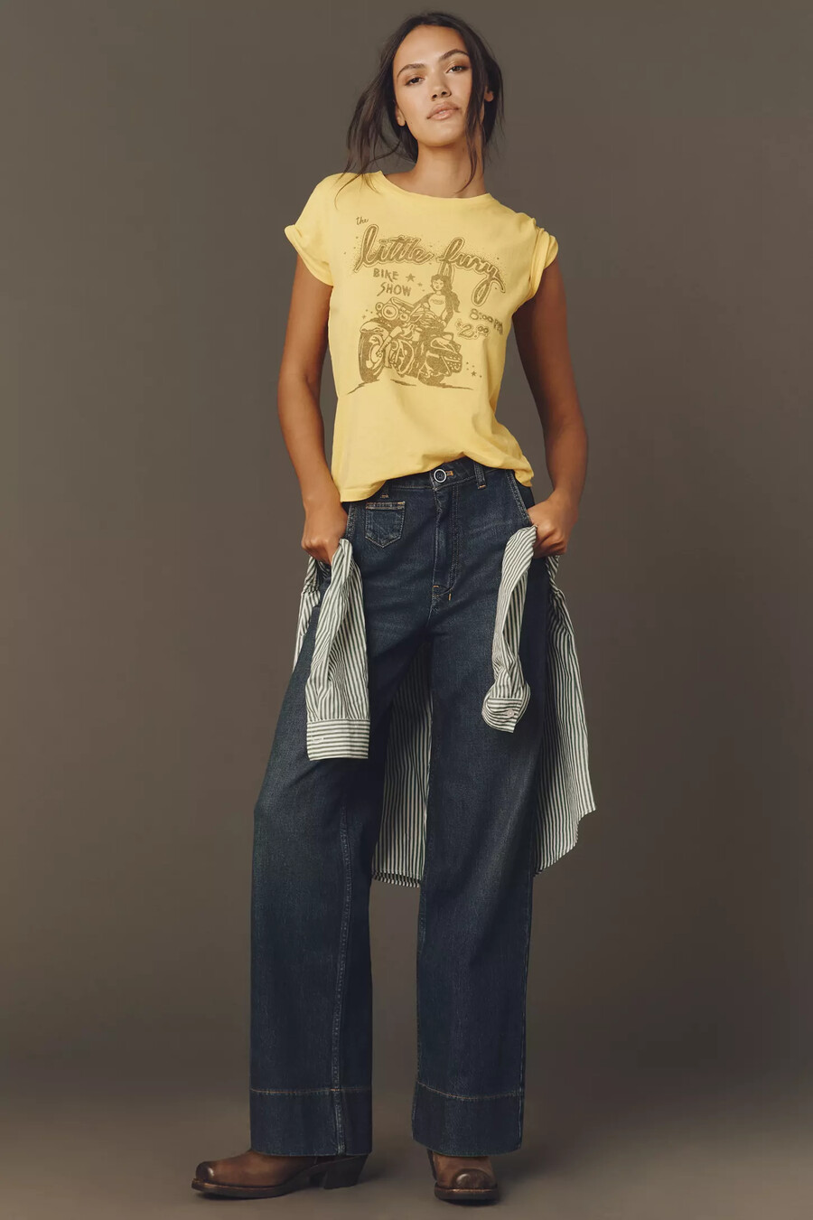 pilcro gilligan high-rise flare jeans