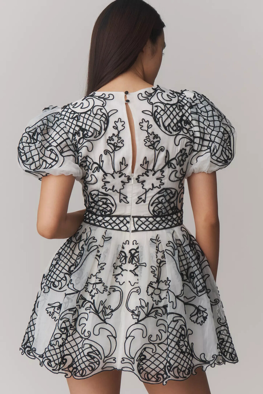 maeve minikleid mit puffärmeln