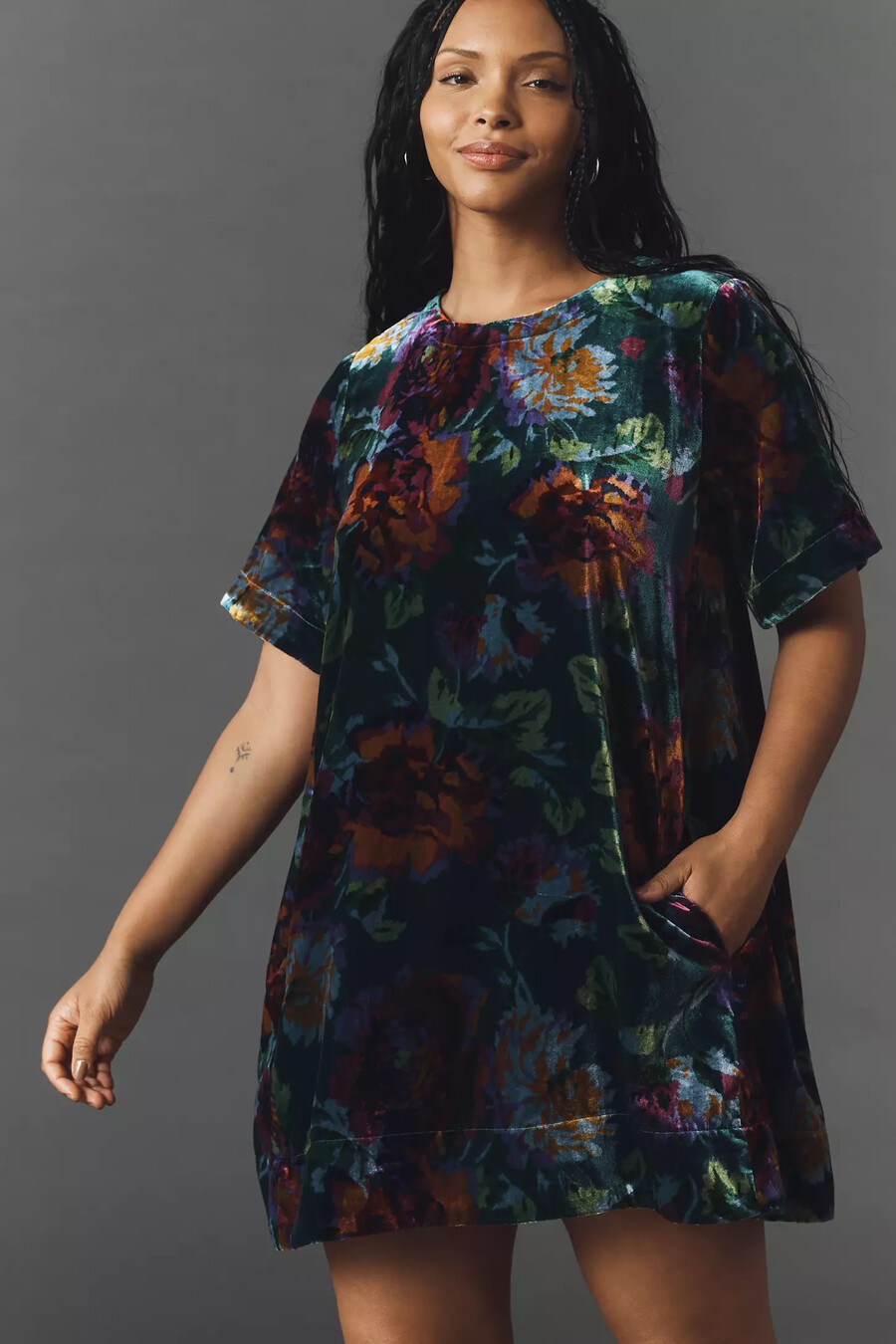 das emmy kurzarm-swing-minikleid von maeve velvet edition