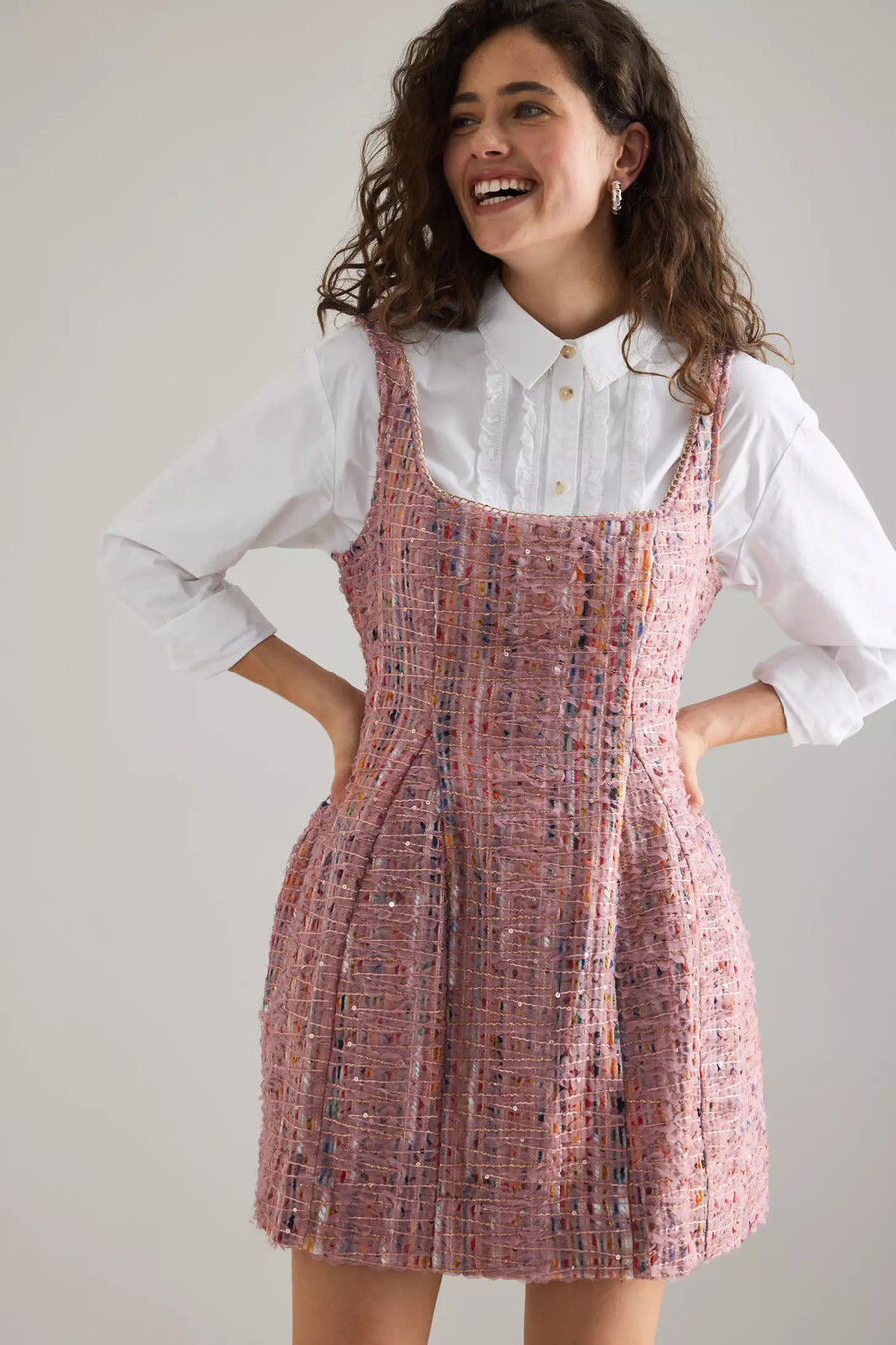 Ärmelloses tweed-minikleid „maeve in a-linie