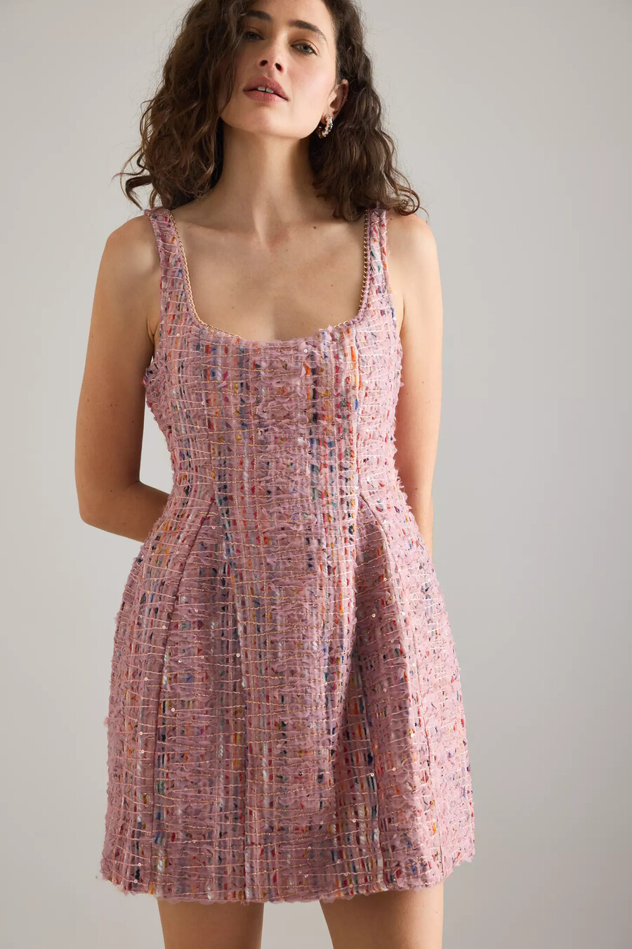 Ärmelloses tweed-minikleid „maeve in a-linie