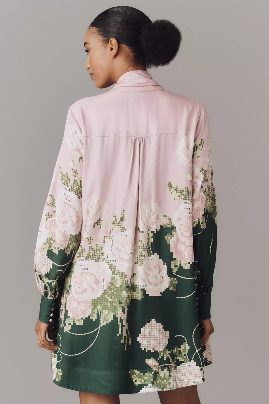 maeve minikleid mit bindekragen