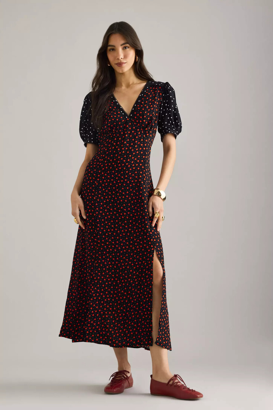maeve maxikleid in a-linie mit v-ausschnitt