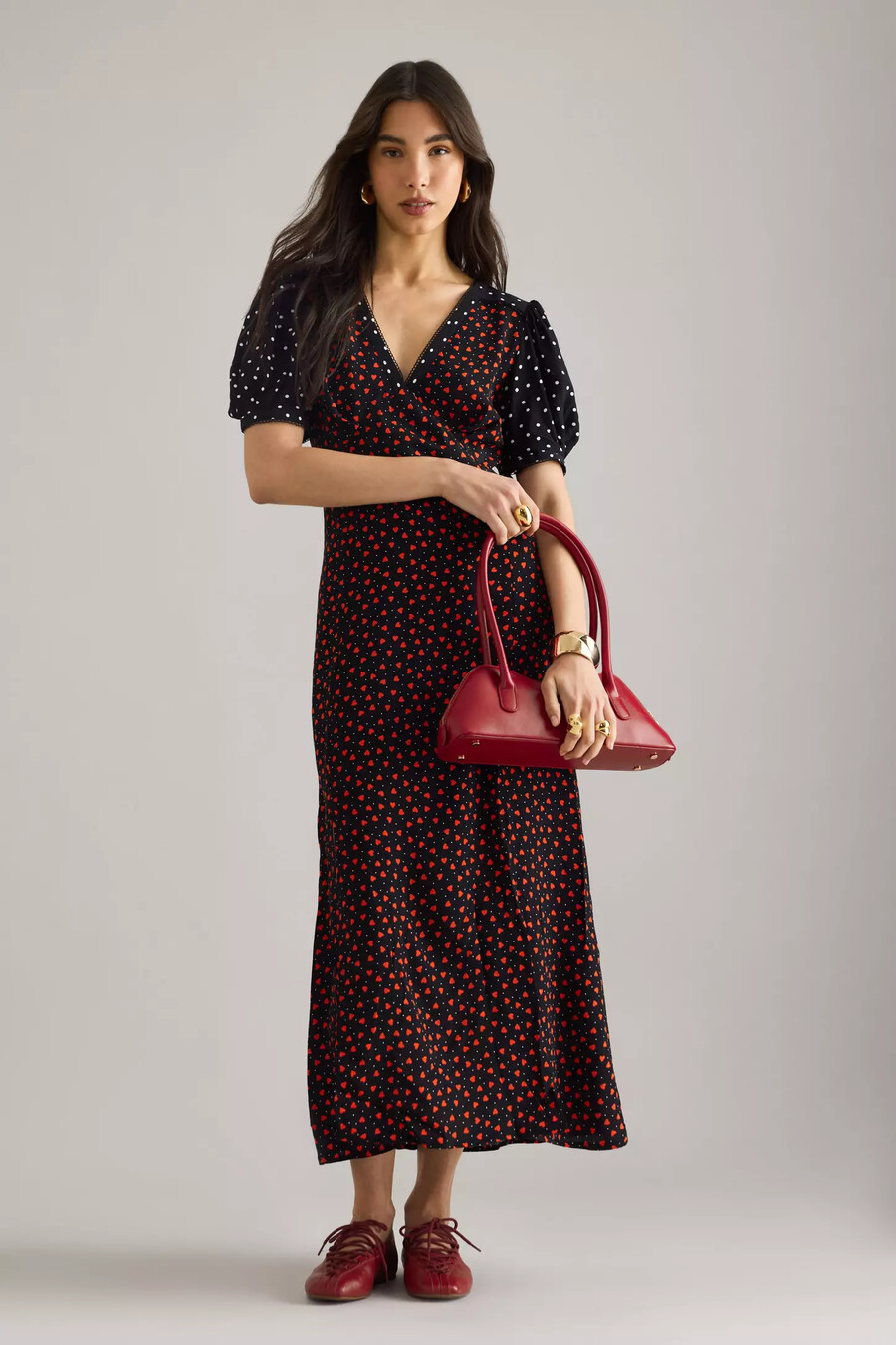 maeve maxikleid in a-linie mit v-ausschnitt