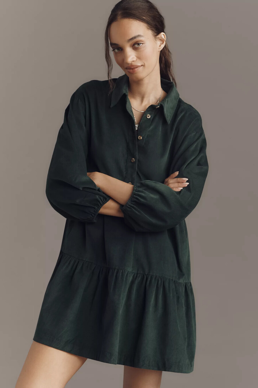 das bettina stufenhemdkleid von maeve mini corduroy edition