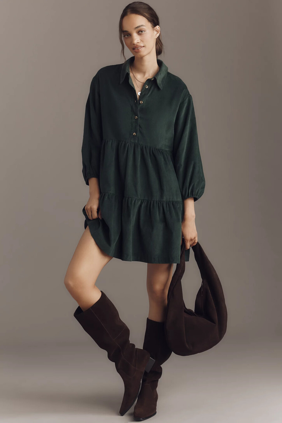 das bettina stufenhemdkleid von maeve mini corduroy edition