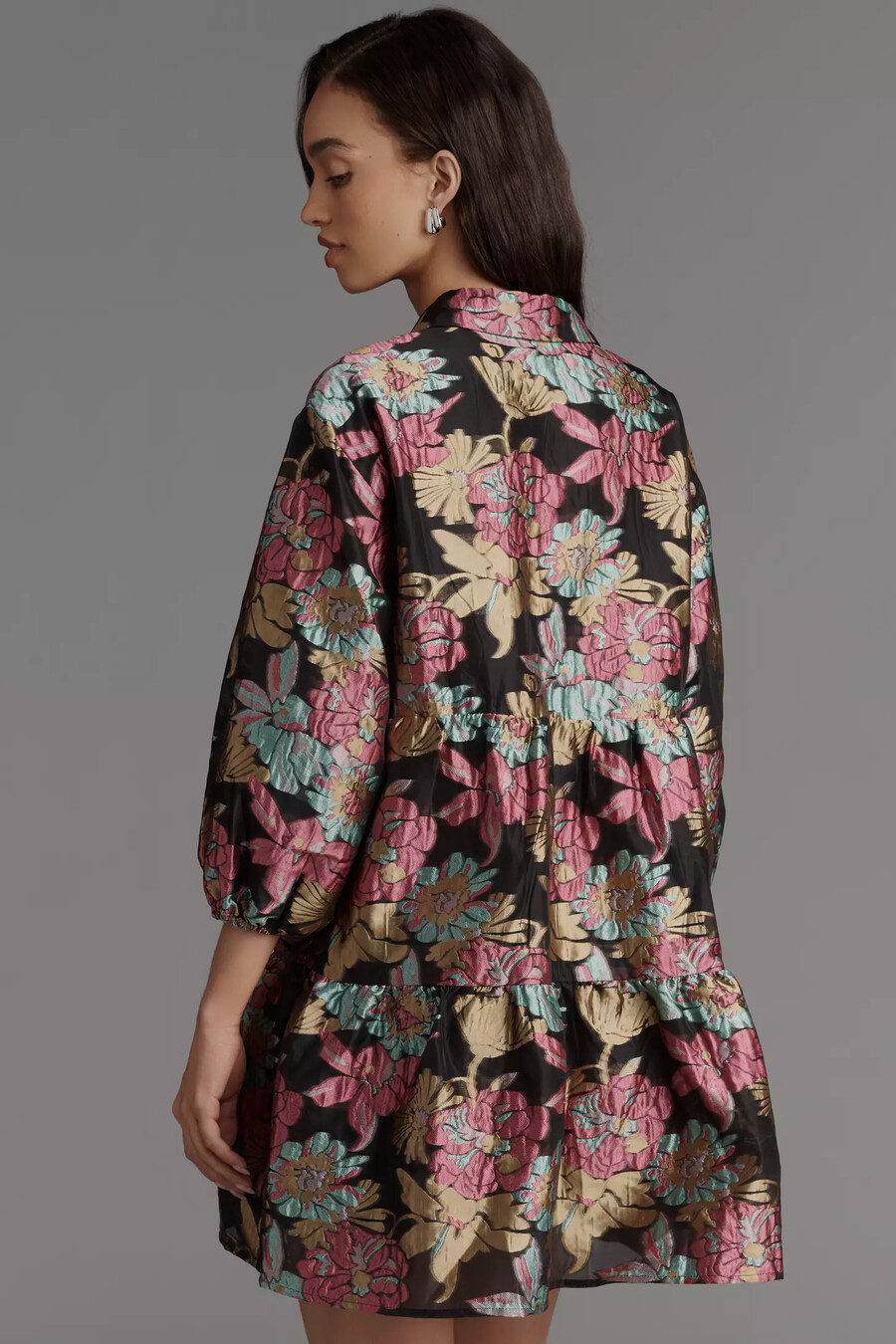 das bettina stufen-jacquard-minihemdkleid von maeve