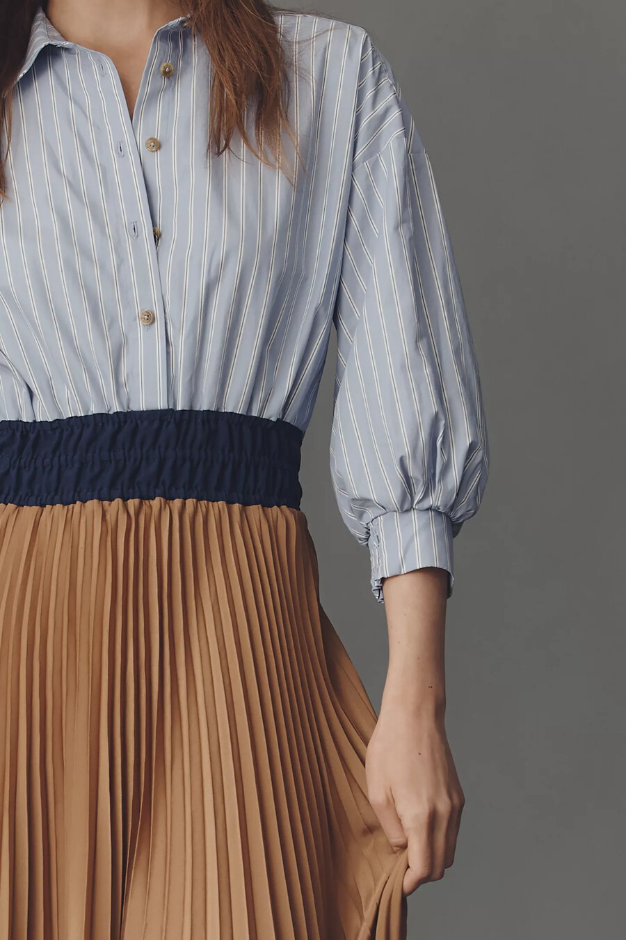 das somerset colourblock plissee-maxikleid