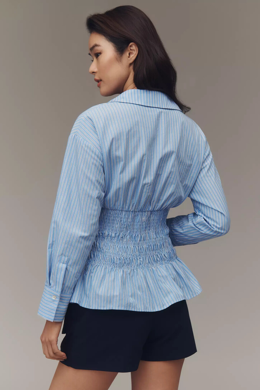 maeve langarmbluse mit geraffter taille