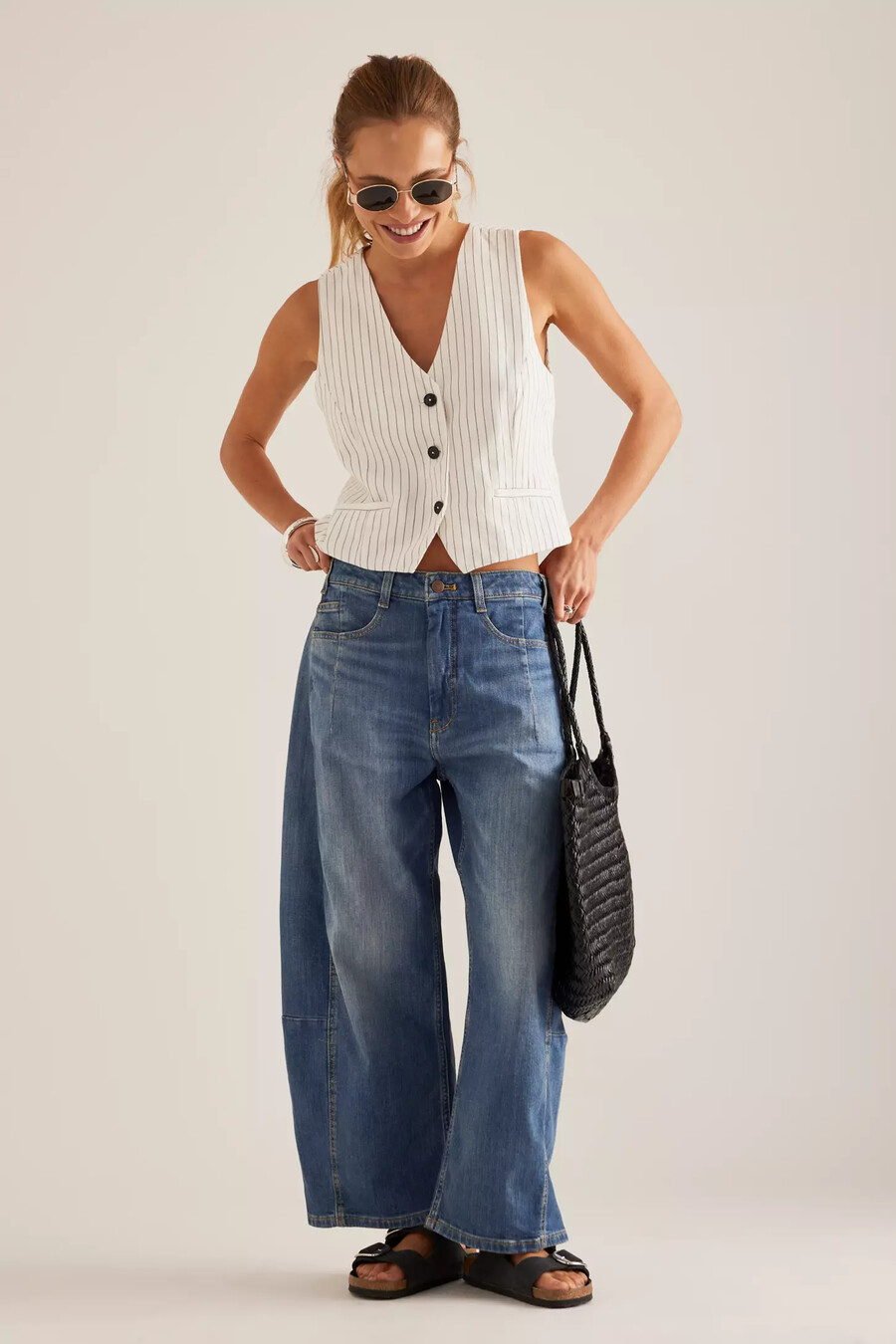 die kenna mid-rise heritage barrel jeans von pilcro