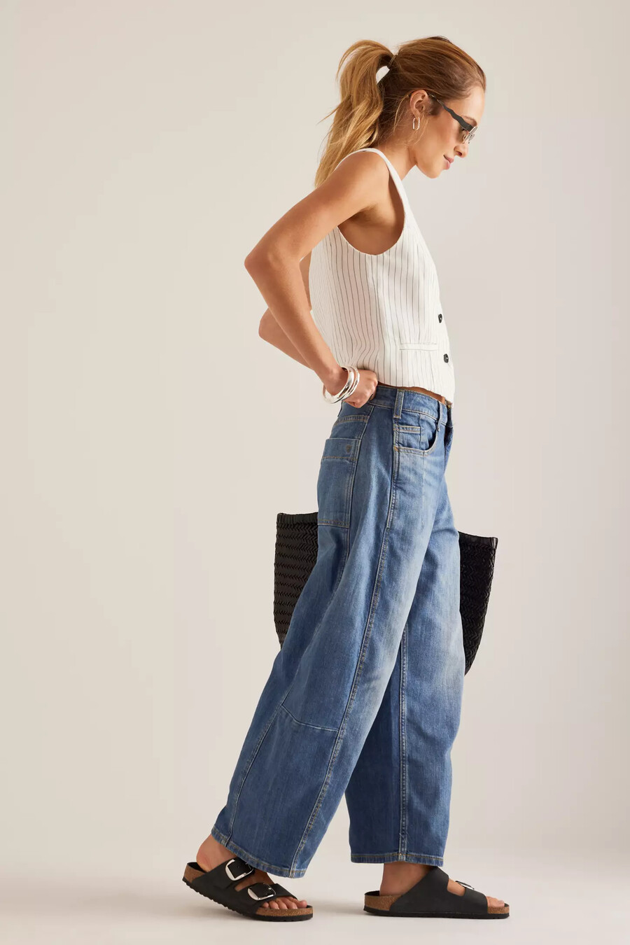 die kenna mid-rise heritage barrel jeans von pilcro