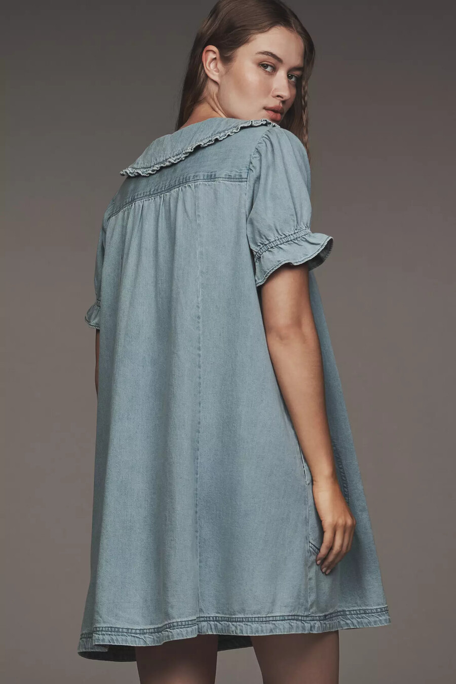 das keira minikleid mit kragen und knopfleiste von pilcro