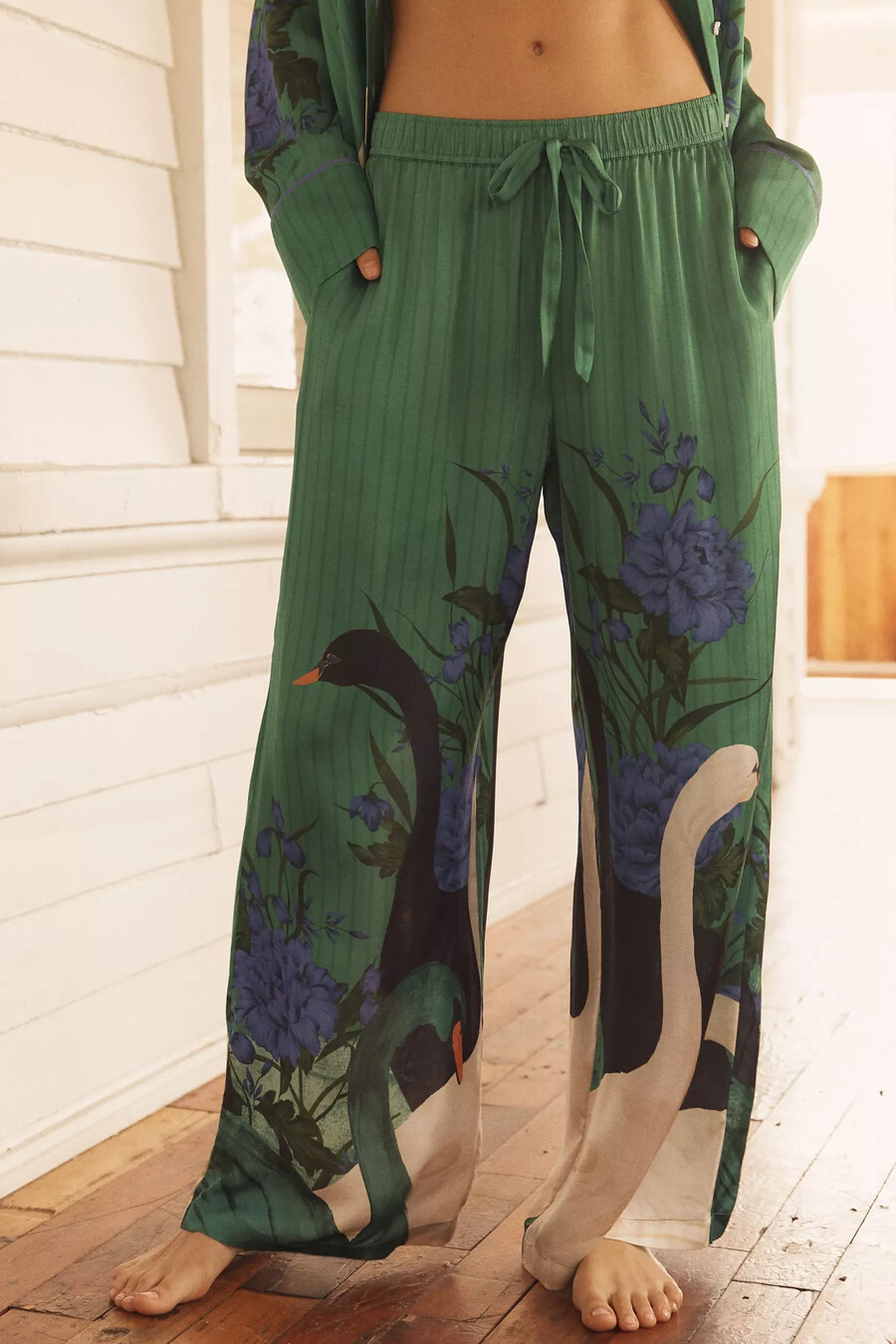 seidige pyjamahosen von anthropologie
