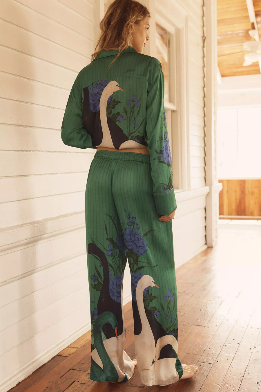 seidige pyjamahosen von anthropologie