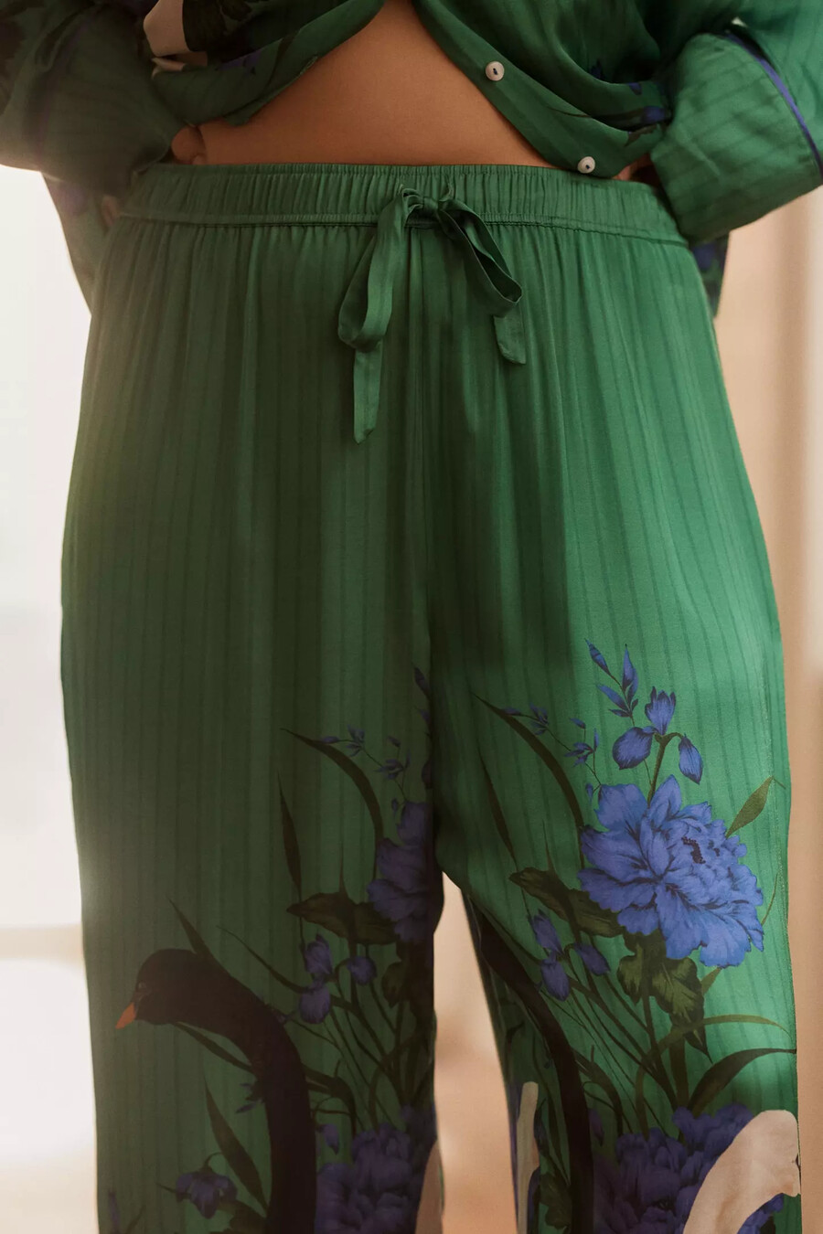 seidige pyjamahosen von anthropologie