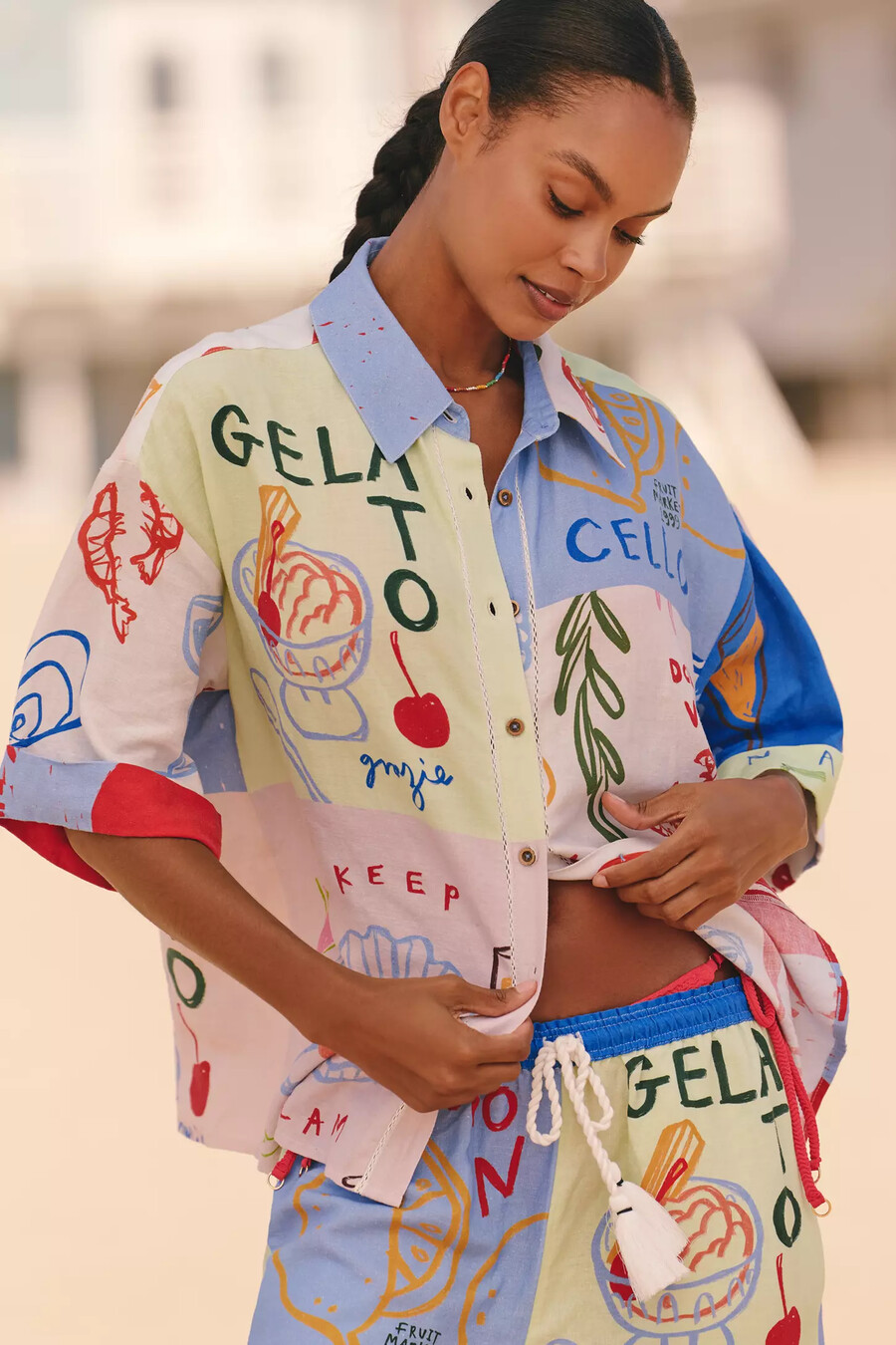 jordan nickson x celandine leinenbluse mit blockdruck