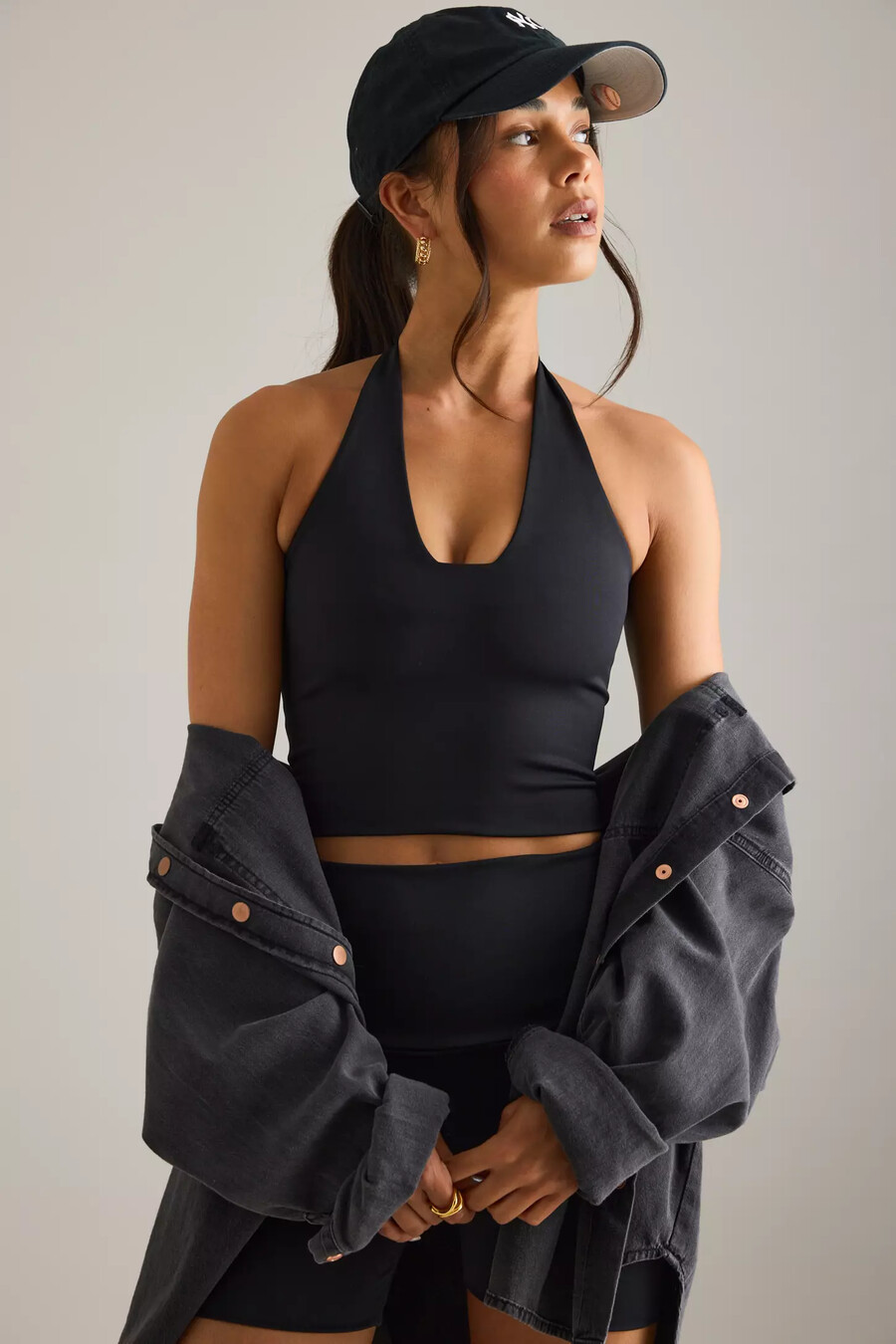 klayd halter crop tank top