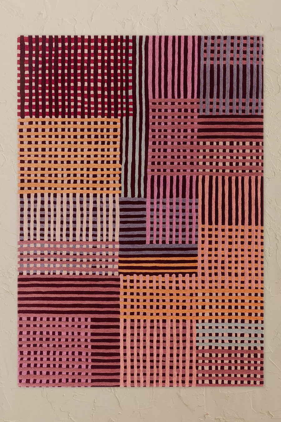 handgetufteter aspect red multi wollteppich