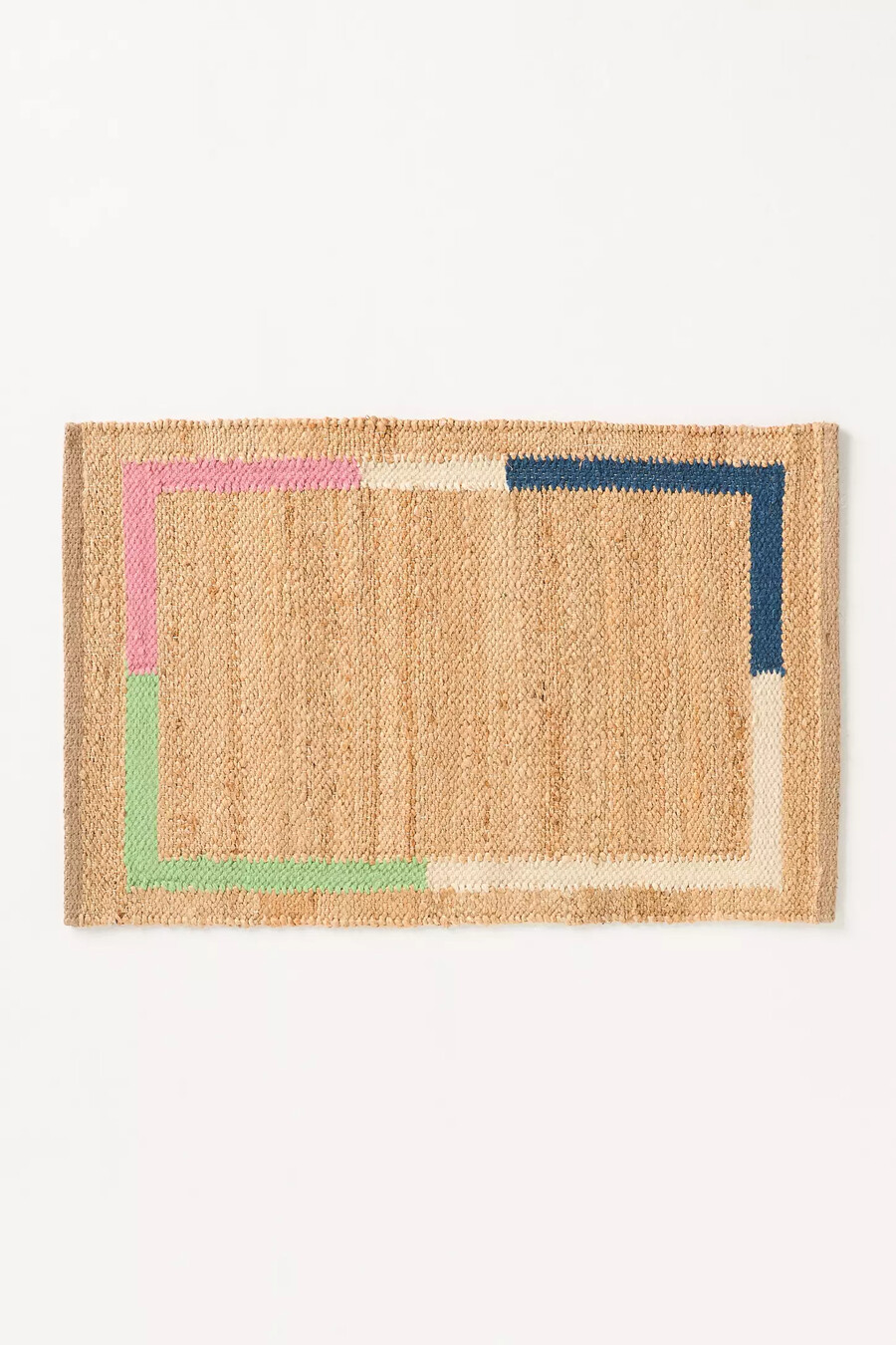 vela flachgewebter jute-farbblock-randteppich