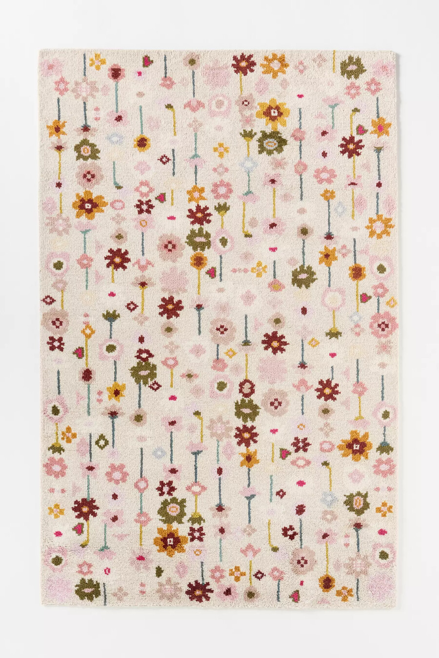 kalina handgeknüpfter wollteppich mit abstraktem blumenmuster