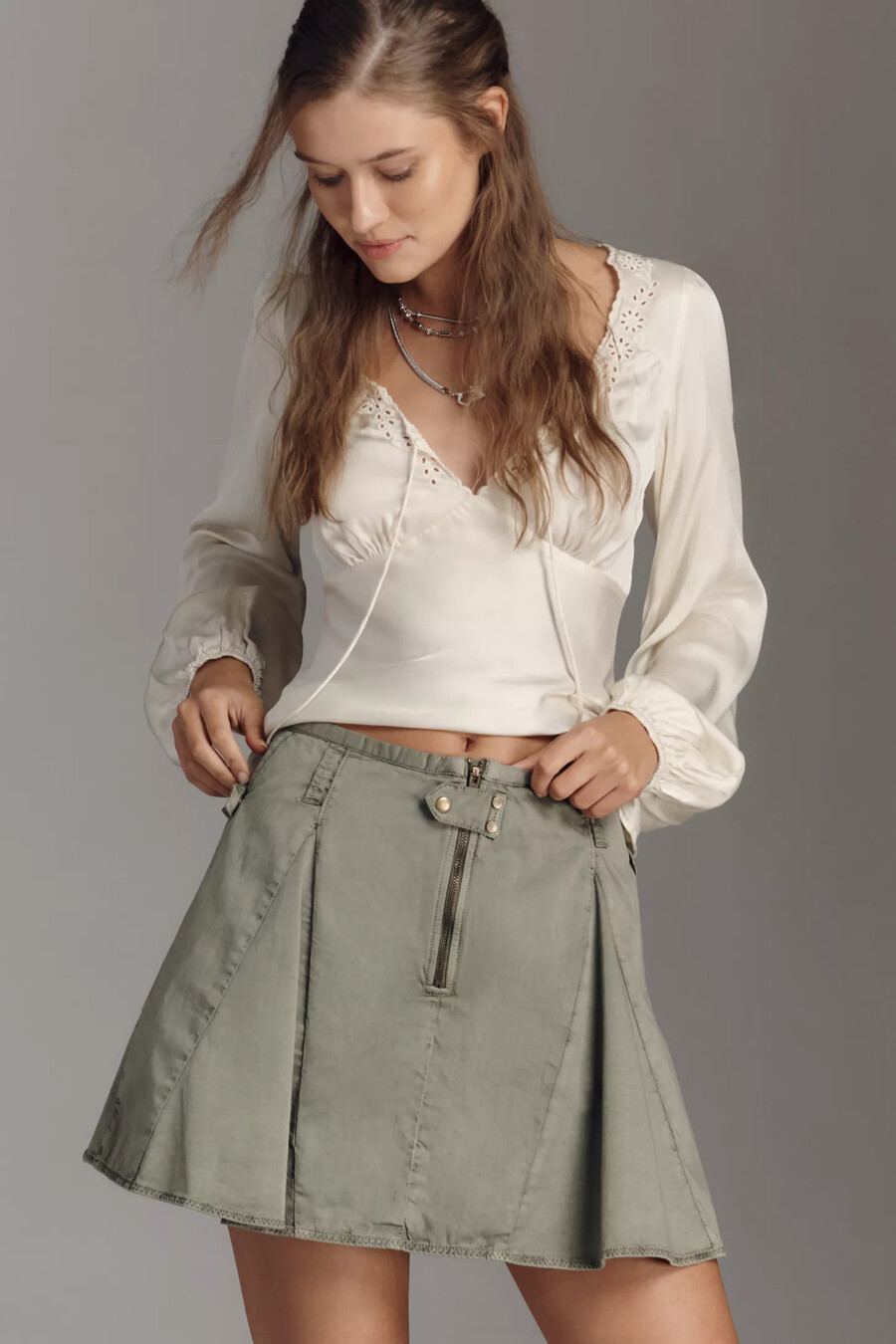 pilcro plissee-utility-skort
