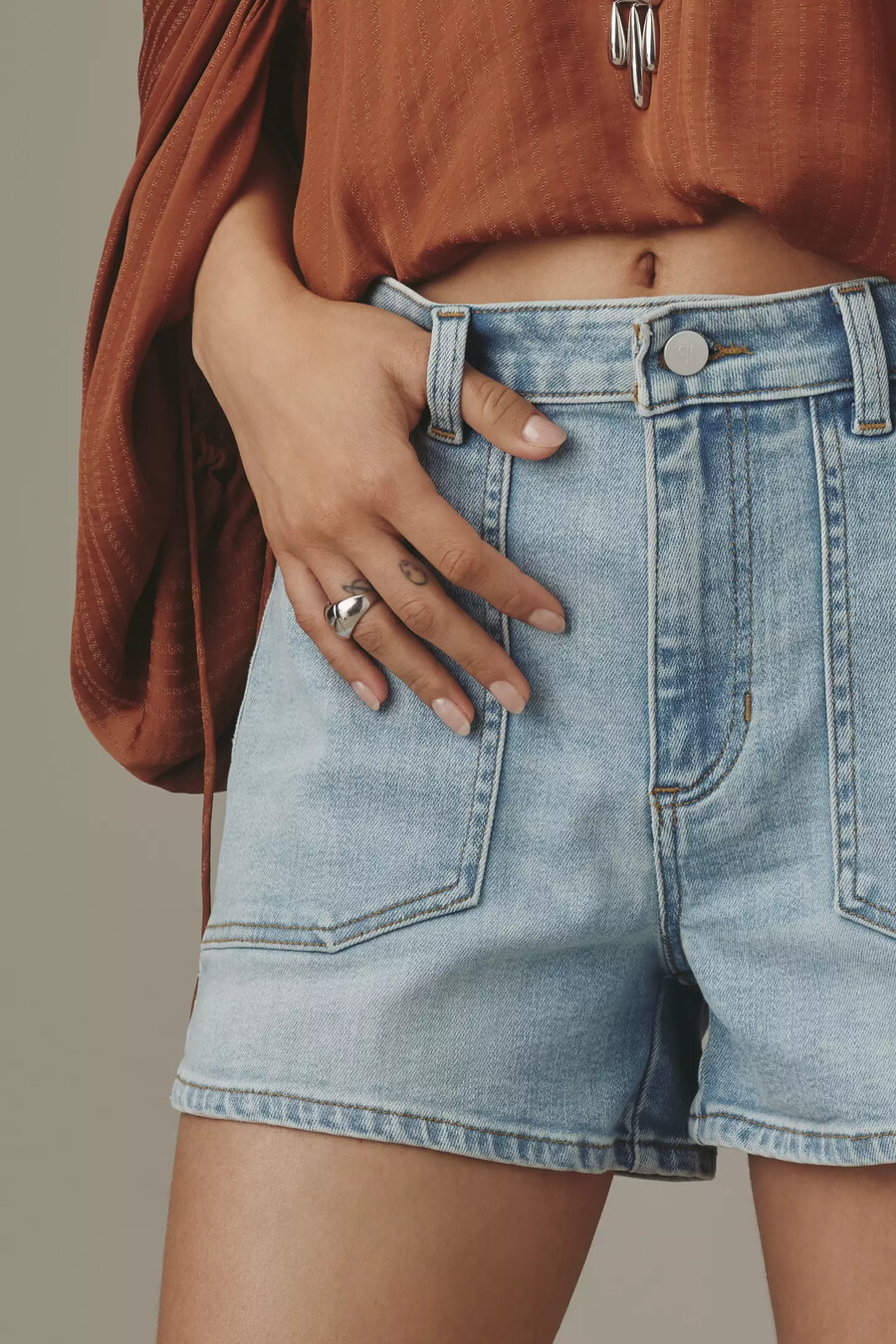 die rylan high-rise denim shorts von pilcro