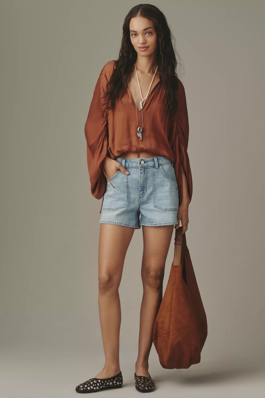 die rylan high-rise denim shorts von pilcro