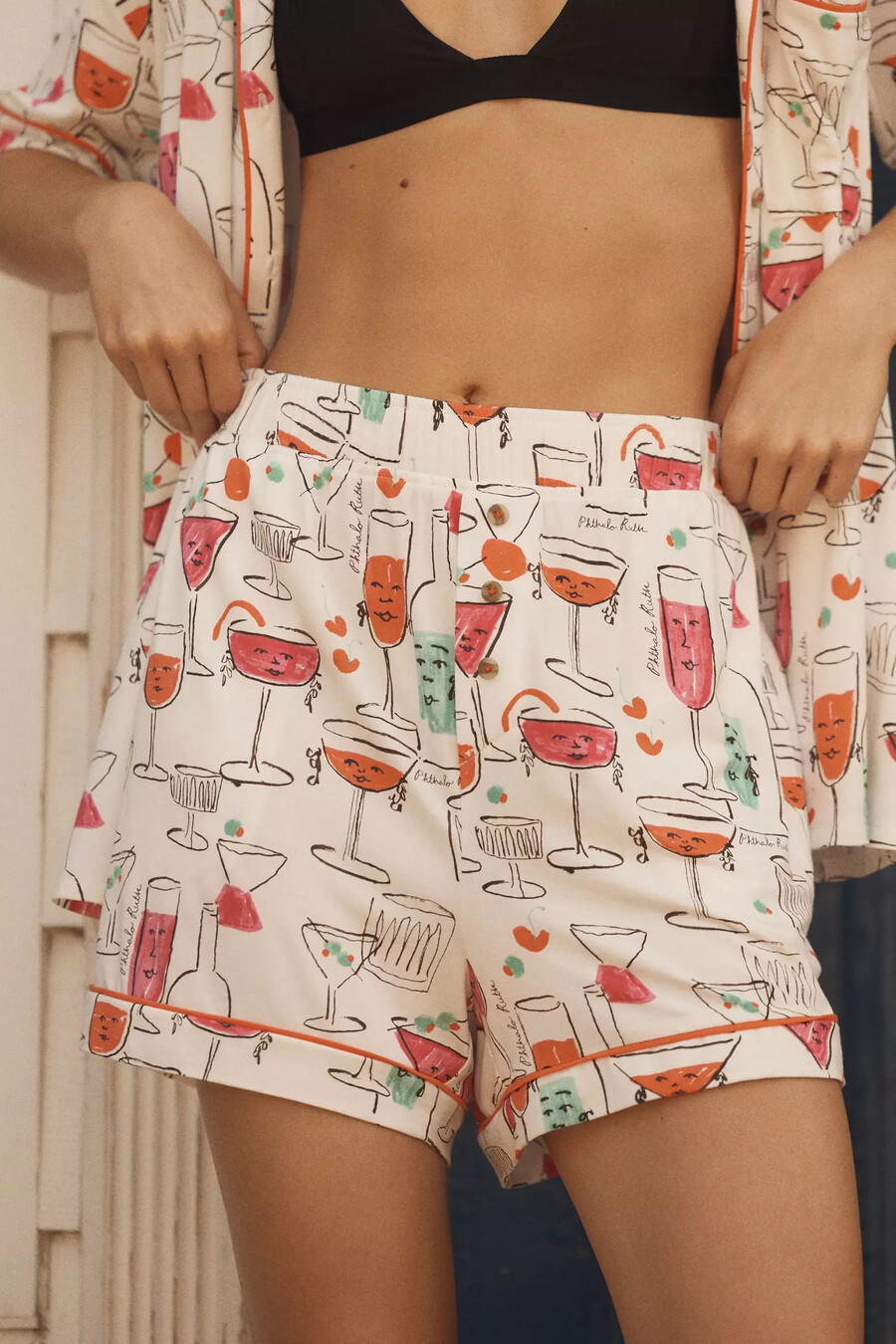 die briar piped pyjama shorts