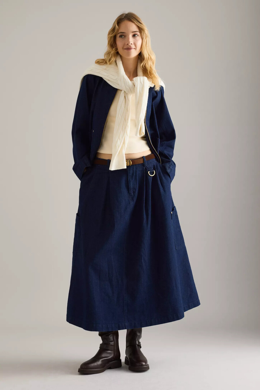 barbour saima denim-midirock