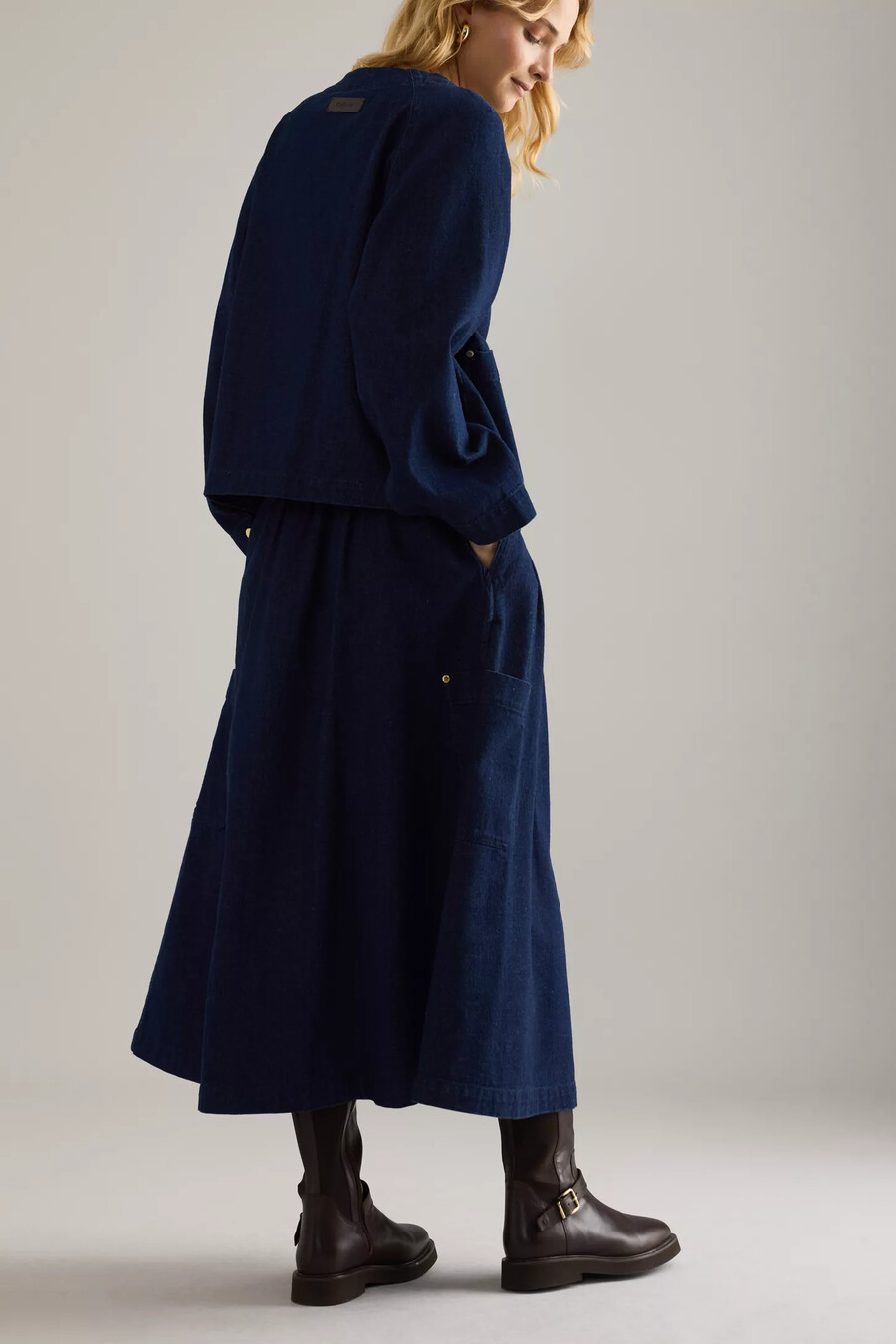 barbour saima denim-midirock