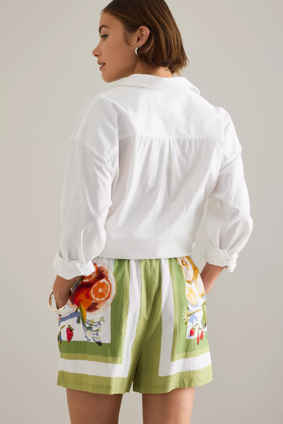 seafolly riviera coast leinenmischung shorts mit kordelzug