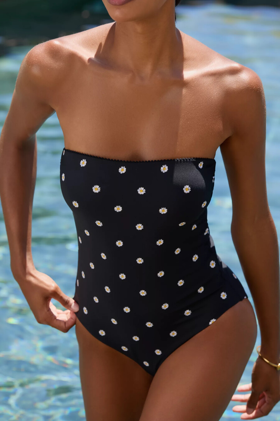 seafolly daisy chain bandeau einteiler badeanzug