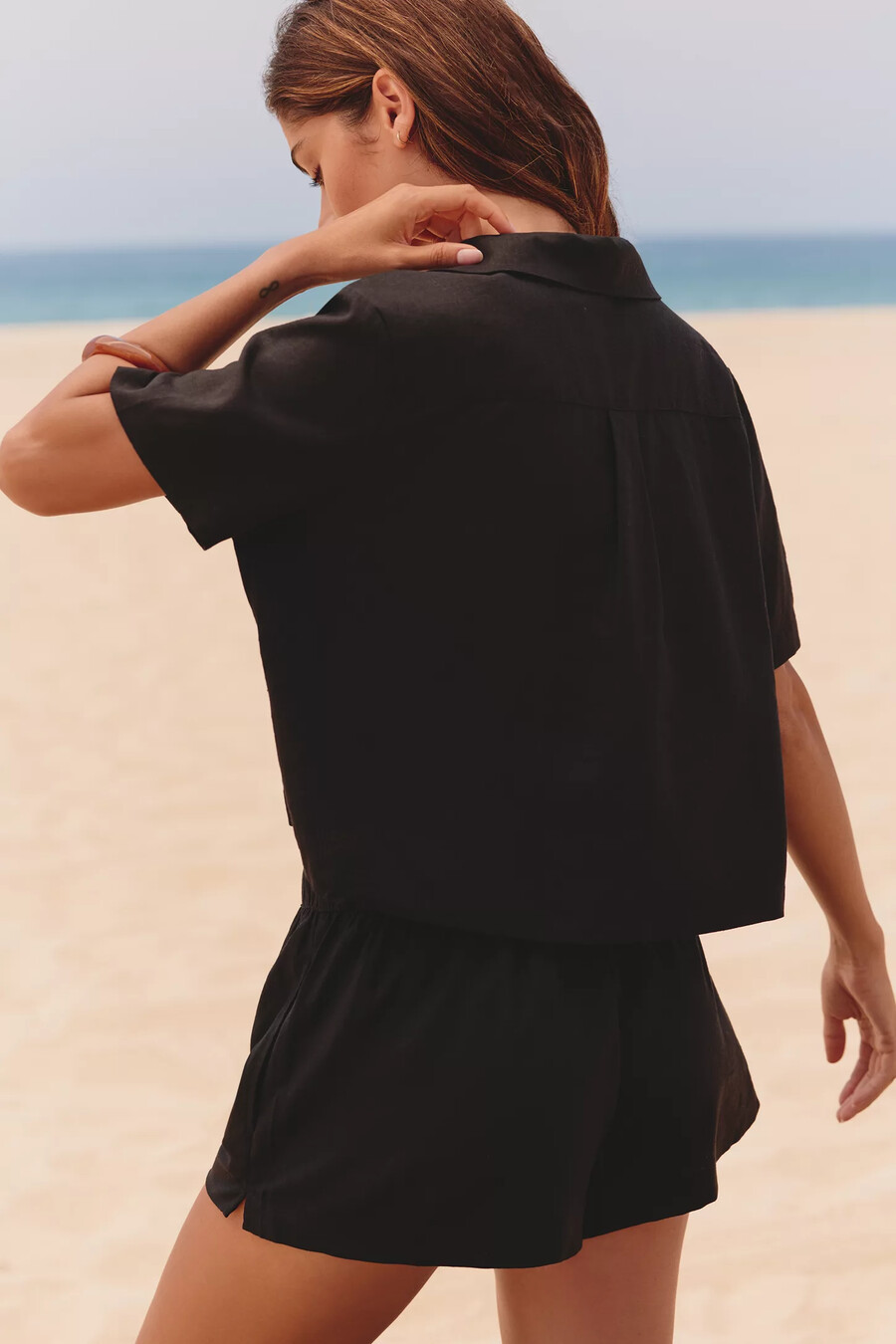seafolly palermo crop-top mit bindeband vorne