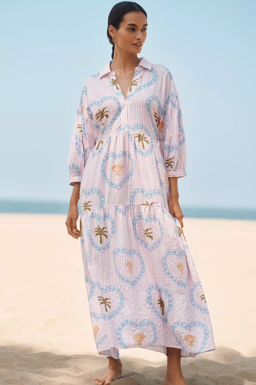 das carolita-hemdkleid mit stufenrock und print von celandine