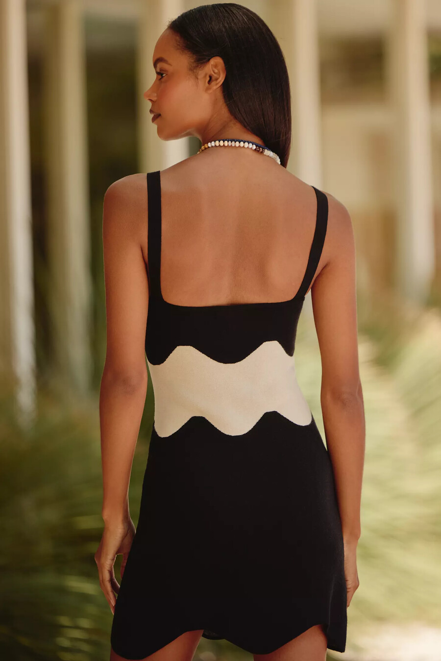 celandine colourblock strick-minikleid