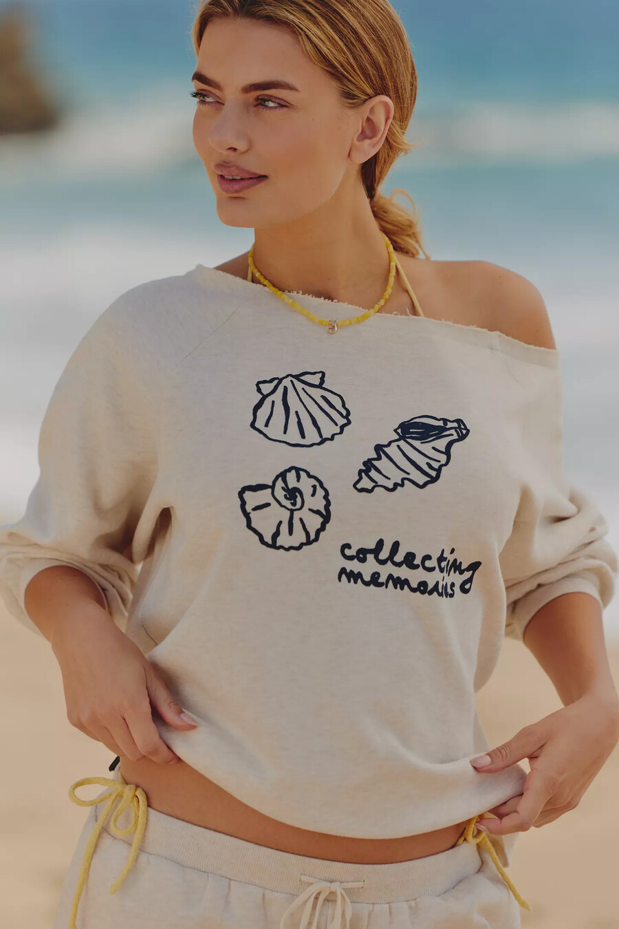 agathe marty x celandine off-shoulder icon sweatshirt