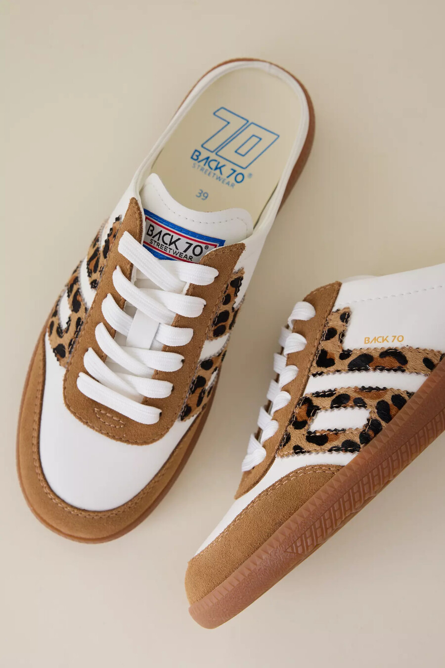 back 70 leopard print backless mule trainers