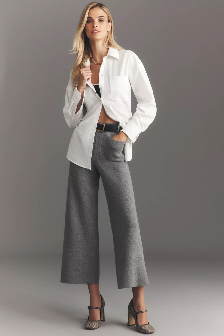 die colette strick-crop-hose mit weitem bein von maeve