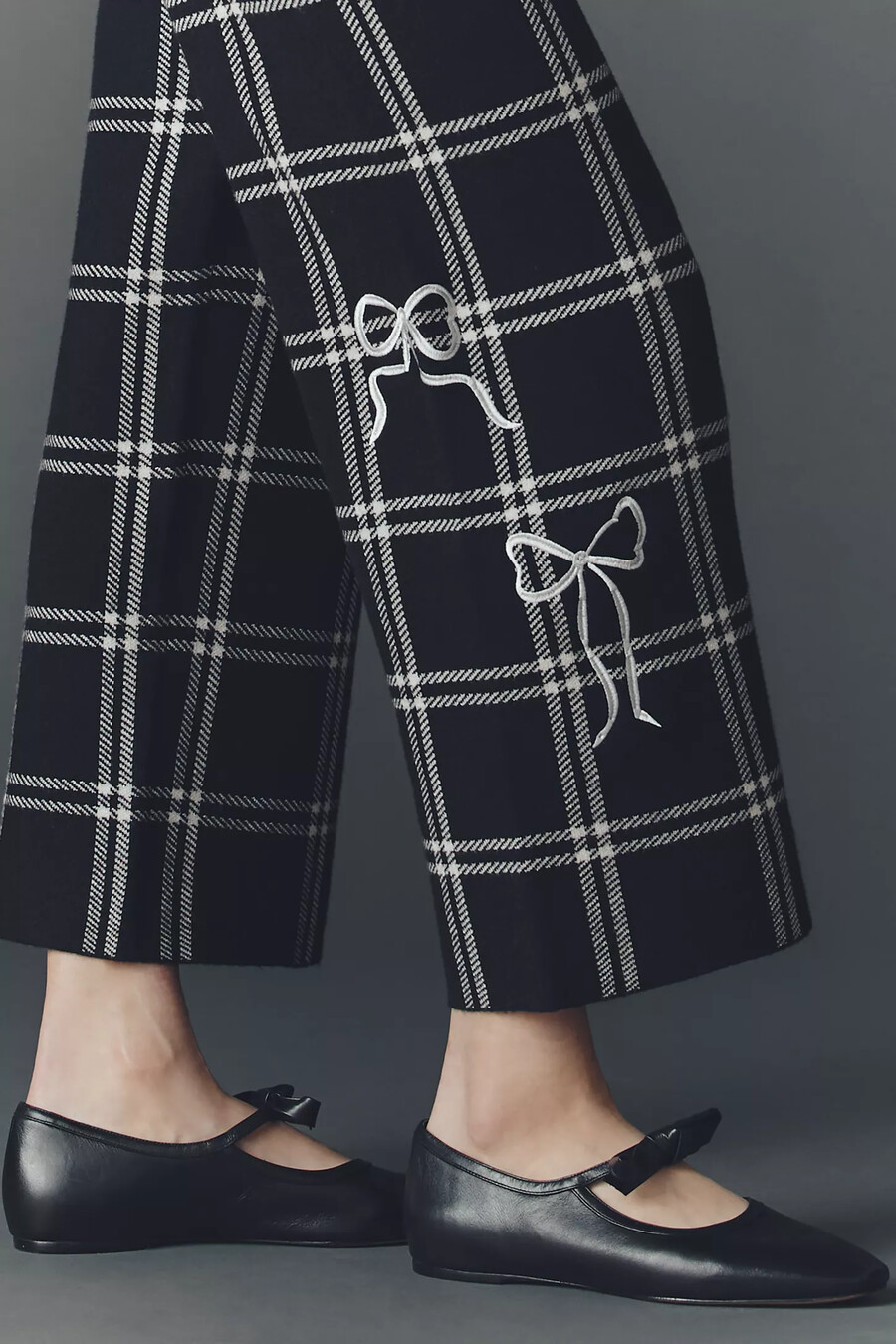 die colette strick-crop-hose mit hohem bund und weitem bein von maeve