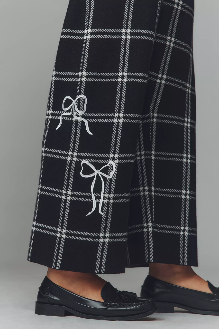 die colette strick-crop-hose mit hohem bund und weitem bein von maeve